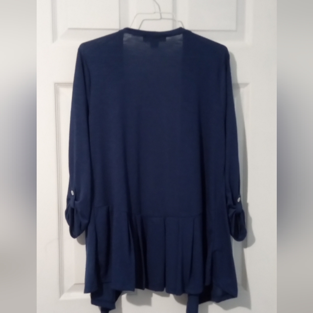 August Silk Navy Open Front Cardigan - Picture 5 of 6
